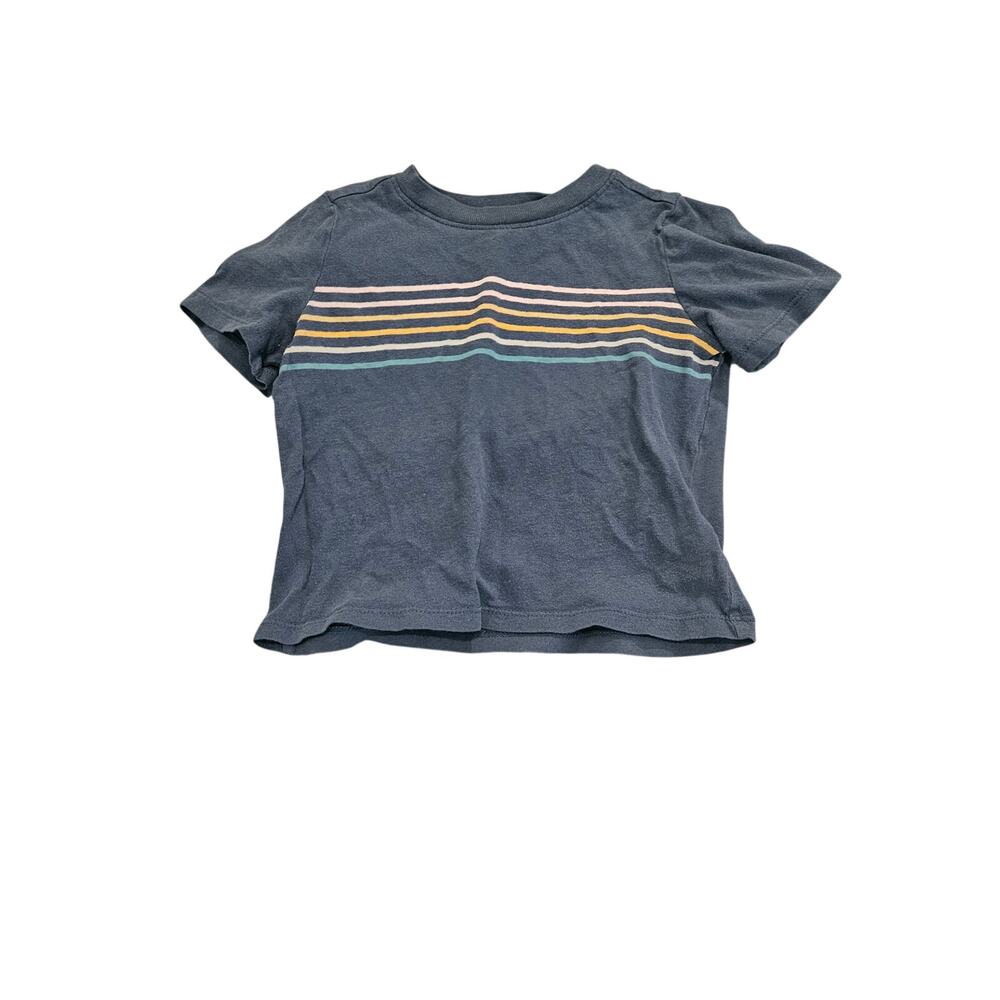 Old Navy Toddler Boys Striped T Shirt Blue Short Sleeve 18-24M